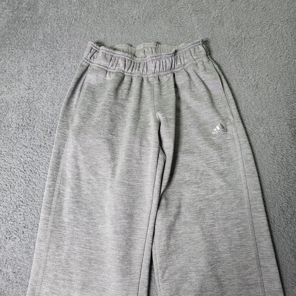 Adidas Womens S Climawarm Sweatpants Gray Heathered Fleece Lined Joggers